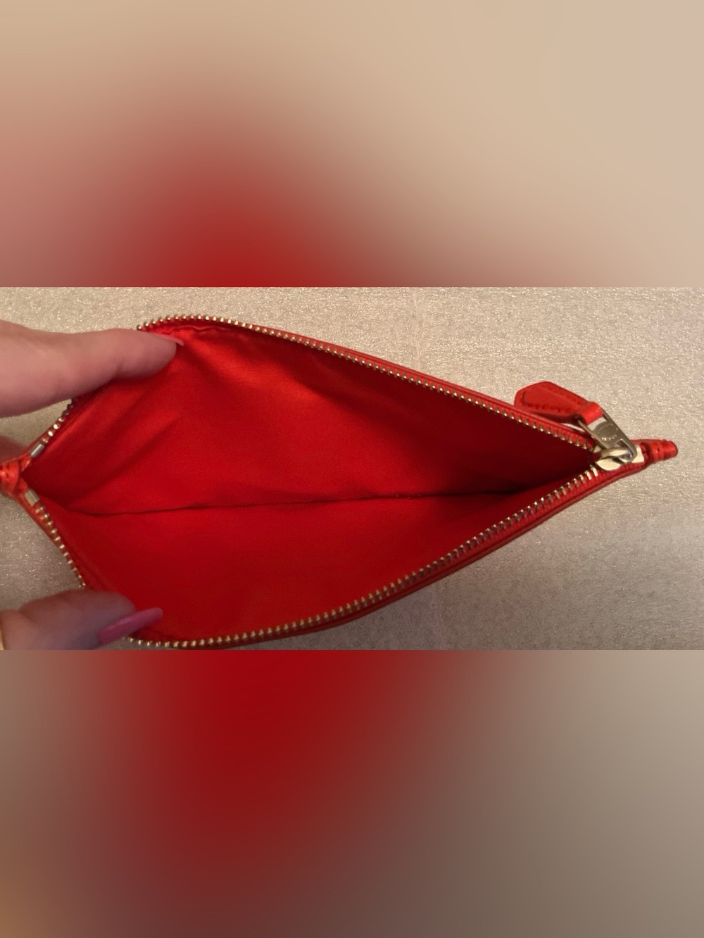 Coach Pop Slim Envelope Wallet Removable Zip Pouch Red Crossgrain Leather - Picture 8 of 9